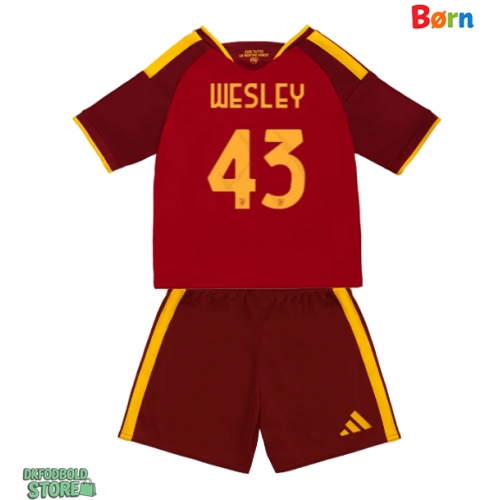 AS Roma Wesley Franca #43 Replika Babytøj Hjemmebanesæt Børn 2026-27 Kortærmet (+ Korte bukser)